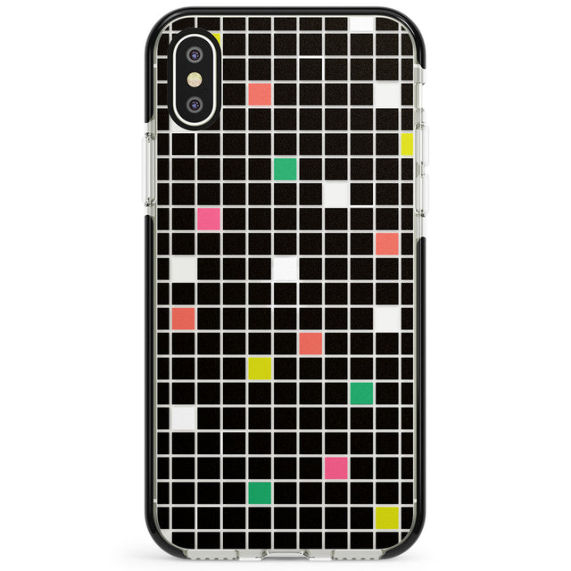 Vibrant Black Geometric Grid Phone Case for iPhone X XS Max XR