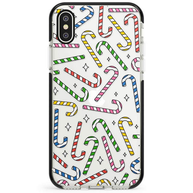 Colourful Stars & Candy Canes Phone Case for iPhone X XS Max XR