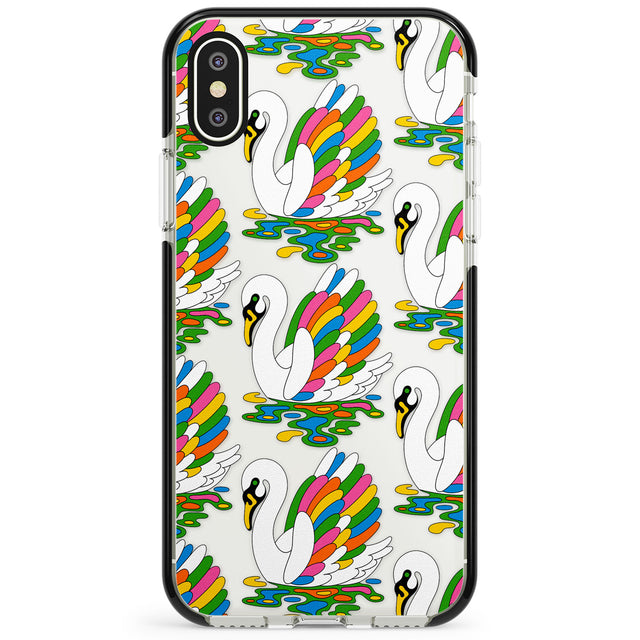 Colourful Swan Pattern Phone Case for iPhone X XS Max XR