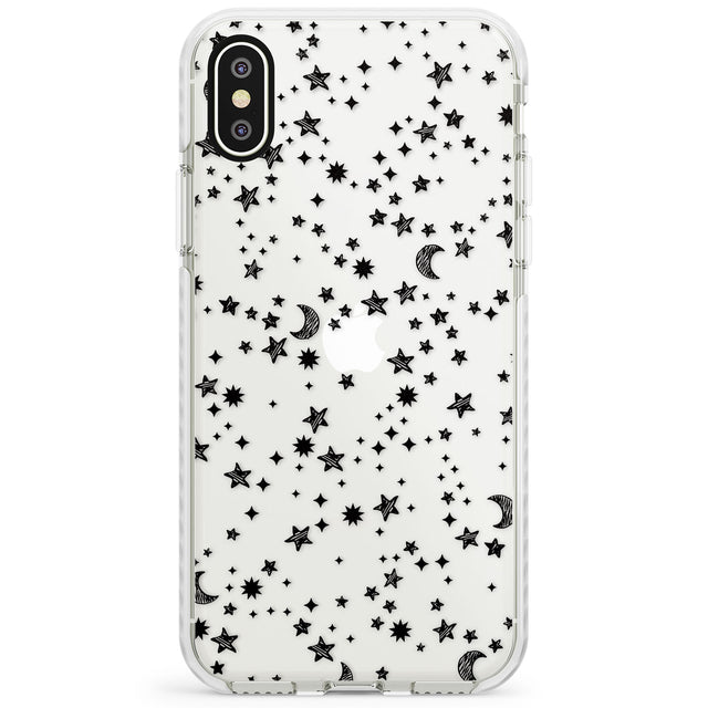 Black Cosmic Galaxy Pattern Impact Phone Case for iPhone X XS Max XR