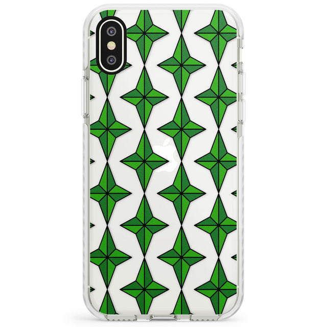 Emerald Stars Pattern (Clear) Impact Phone Case for iPhone X XS Max XR