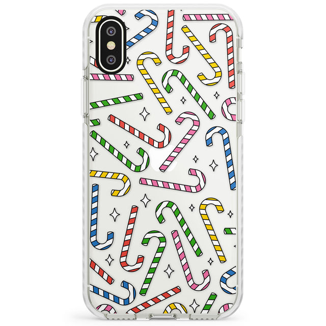 Colourful Stars & Candy Canes Impact Phone Case for iPhone X XS Max XR