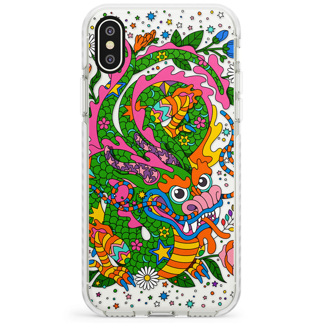 Psychedelic Jungle Dragon Impact Phone Case for iPhone X XS Max XR