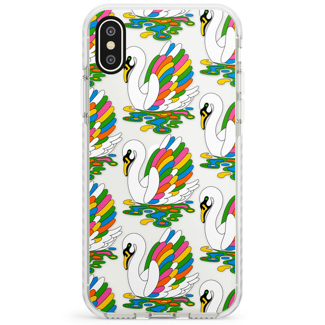 Colourful Swan Pattern Impact Phone Case for iPhone X XS Max XR