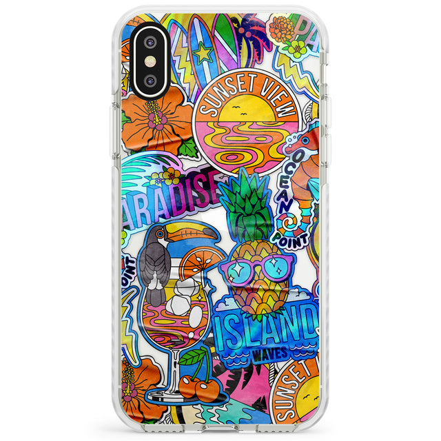 Tropical Vibes Collage Impact Phone Case for iPhone X XS Max XR