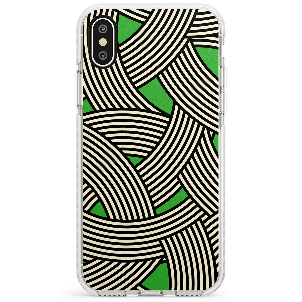 Green Optic Waves Impact Phone Case for iPhone X XS Max XR