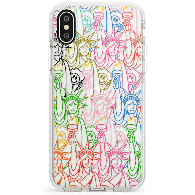 Multicolour Liberty Line Pattern Impact Phone Case for iPhone X XS Max XR