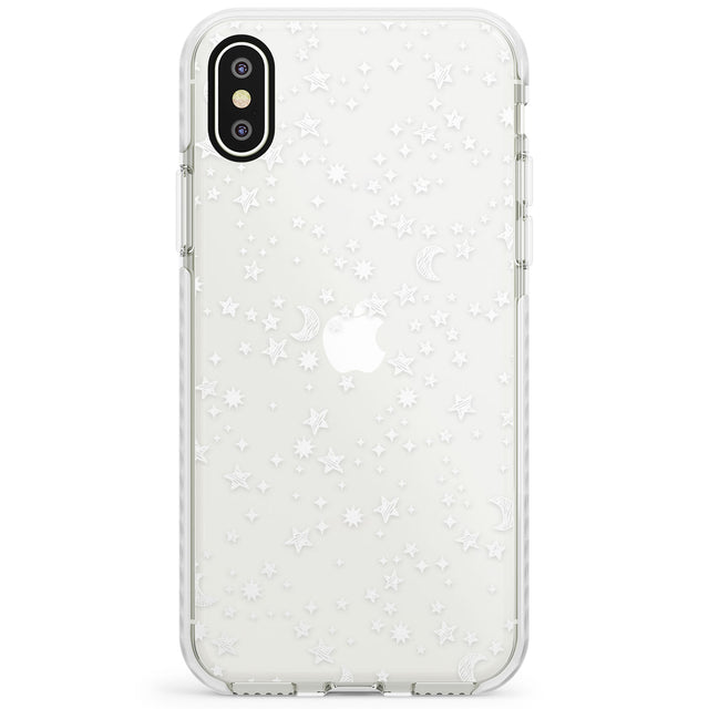 White Cosmic Galaxy Pattern Impact Phone Case for iPhone X XS Max XR