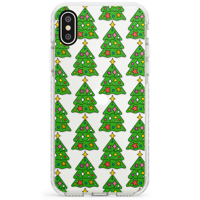 Christmas Tree Pattern (Clear) Impact Phone Case for iPhone X XS Max XR