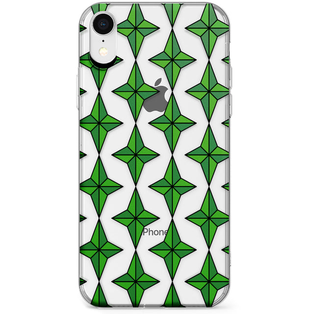 Emerald Stars Pattern (Clear) Phone Case for iPhone X, XS Max, XR