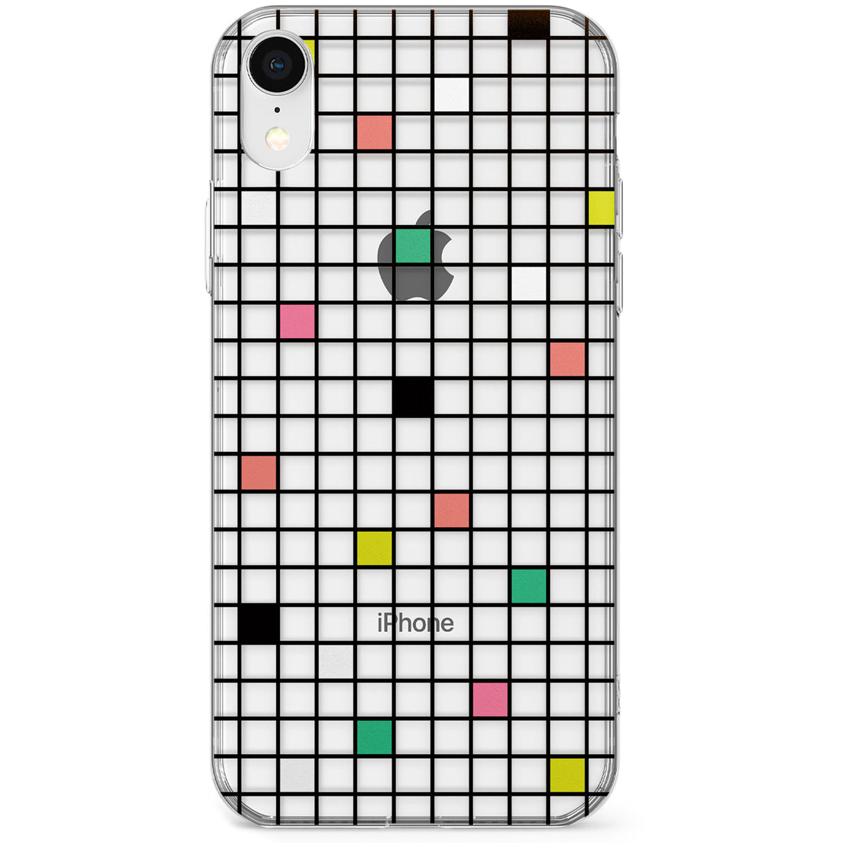 Vibrant Clear Geometric Grid Phone Case for iPhone X, XS Max, XR