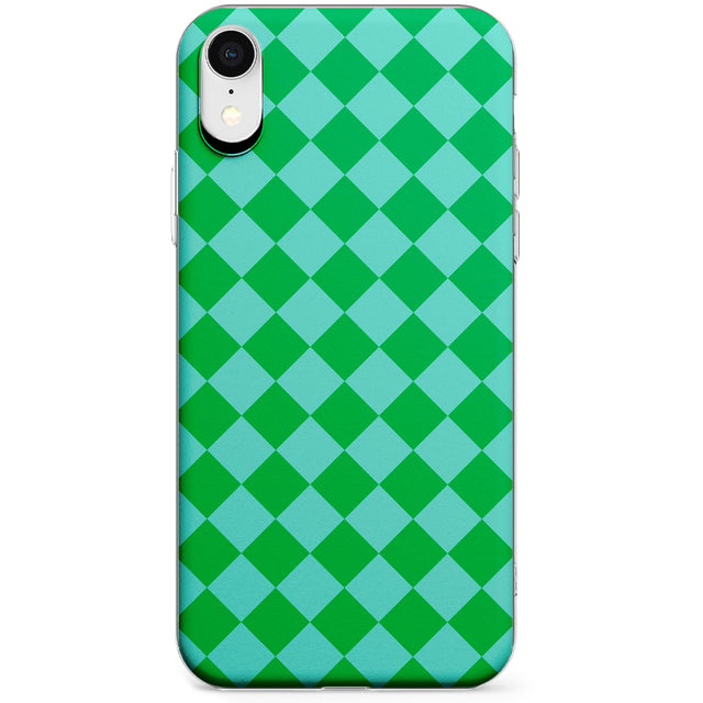 Retro Green Diamond Plaid Phone Case for iPhone X, XS Max, XR