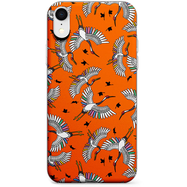 Colourful Crane Pattern (Orange) Phone Case for iPhone X, XS Max, XR