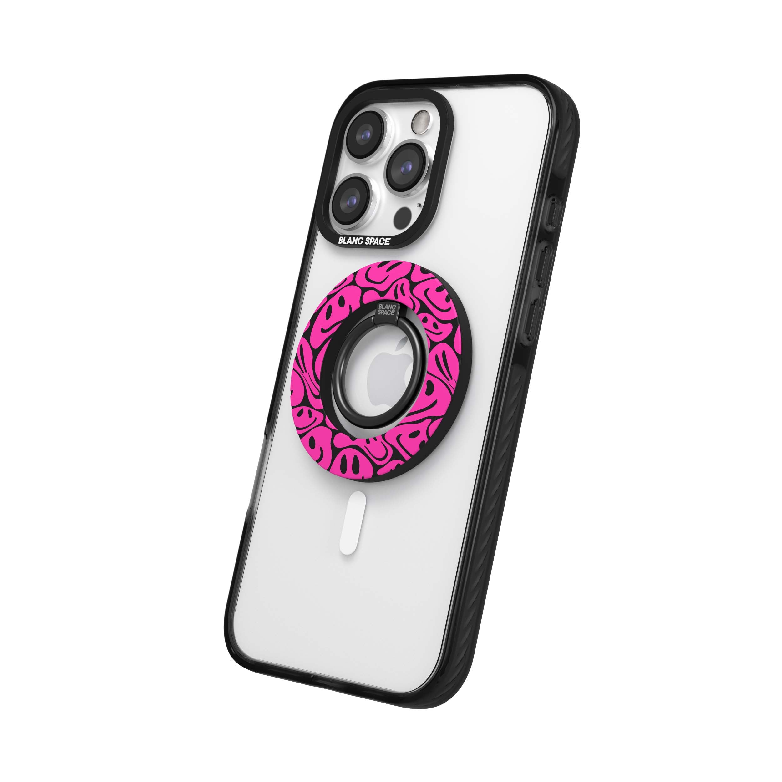 Pink Acid Smiles Magsafe Grip Magsafe Grip Black