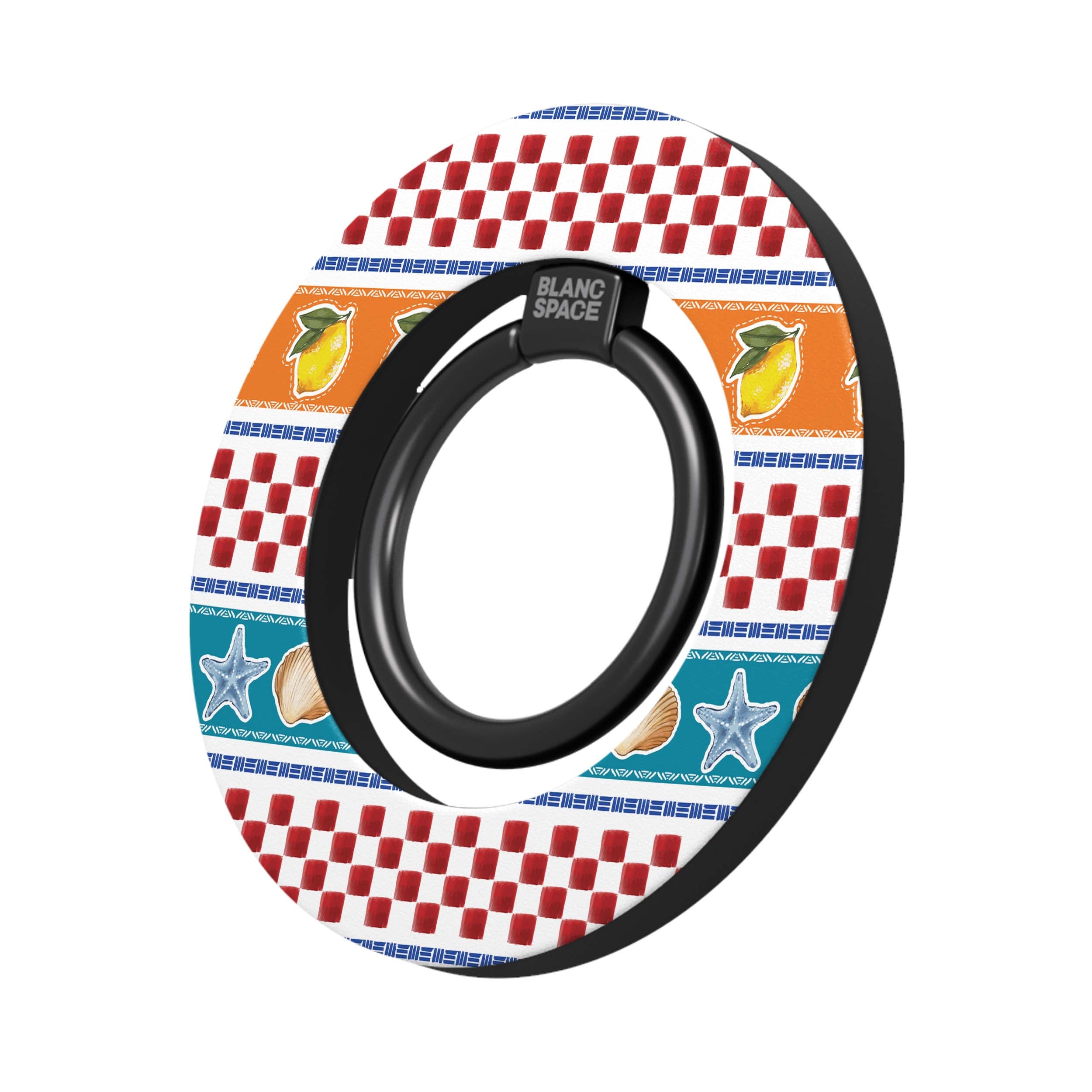 Coastal Italian Check Pattern Magsafe Grip Magsafe Grip Black