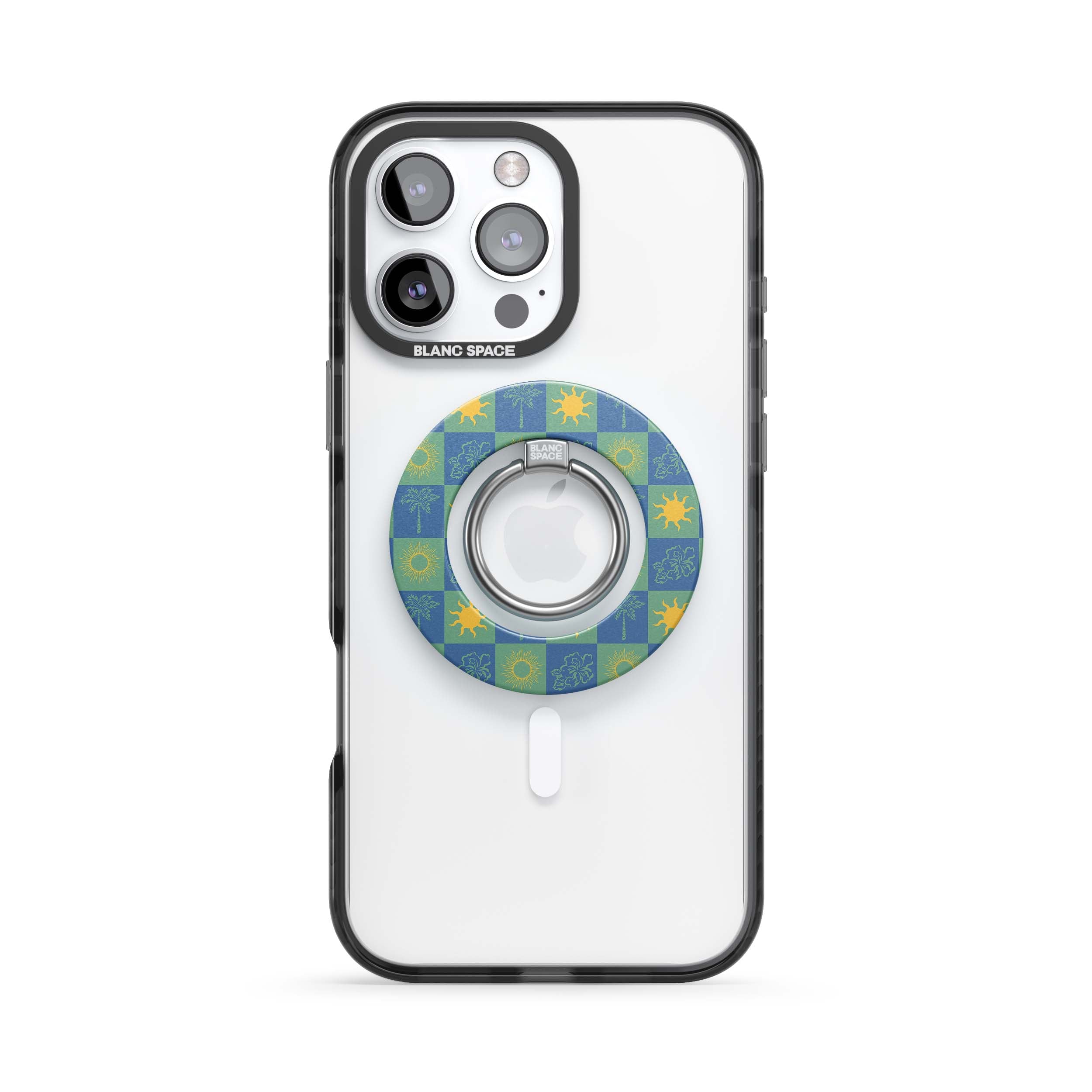 Coastal Italian Check Pattern Magsafe Grip Magsafe Grip Blue