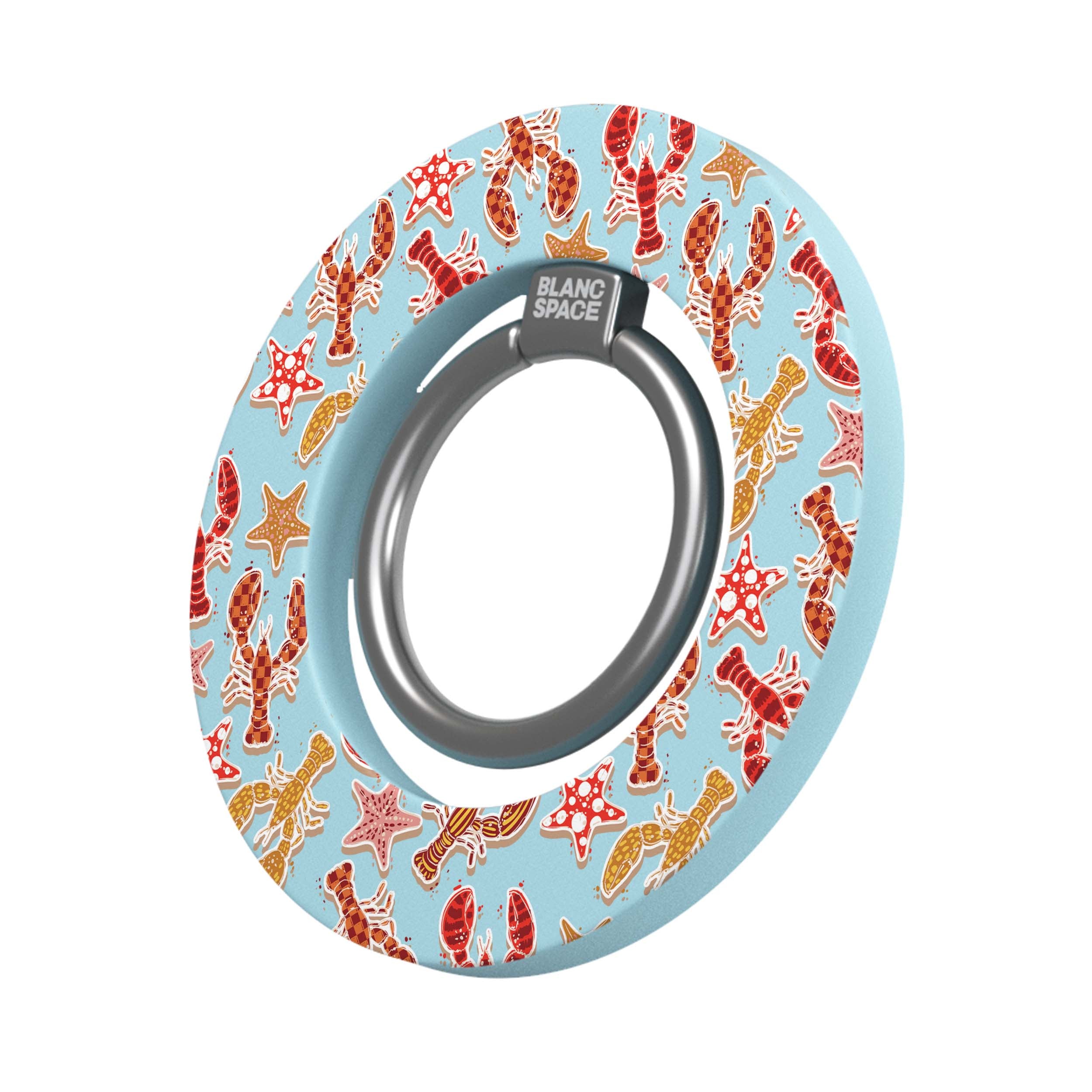 Coastal Italian Check Pattern Magsafe Grip Magsafe Grip Blue