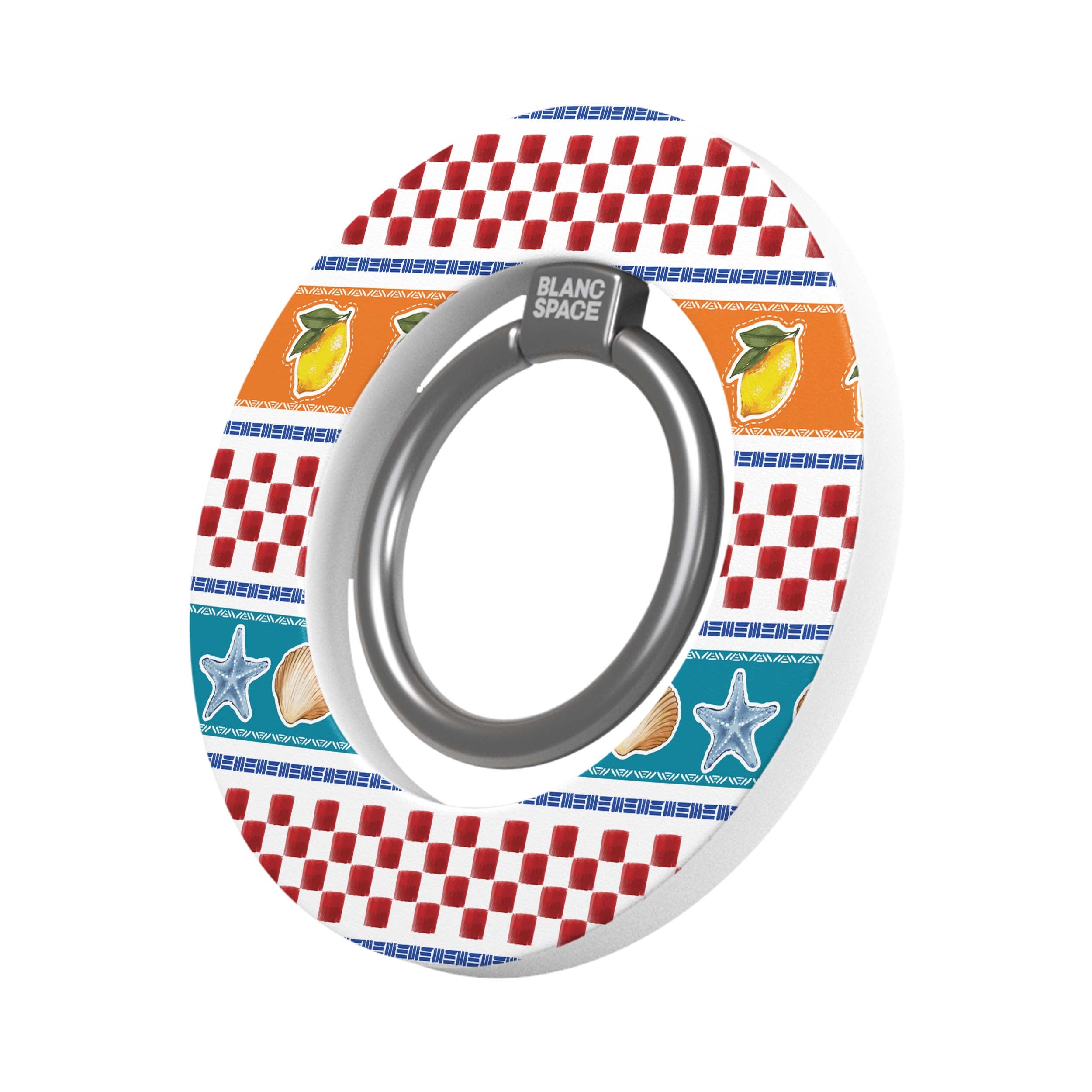 Coastal Italian Check Pattern Magsafe Grip Magsafe Grip White