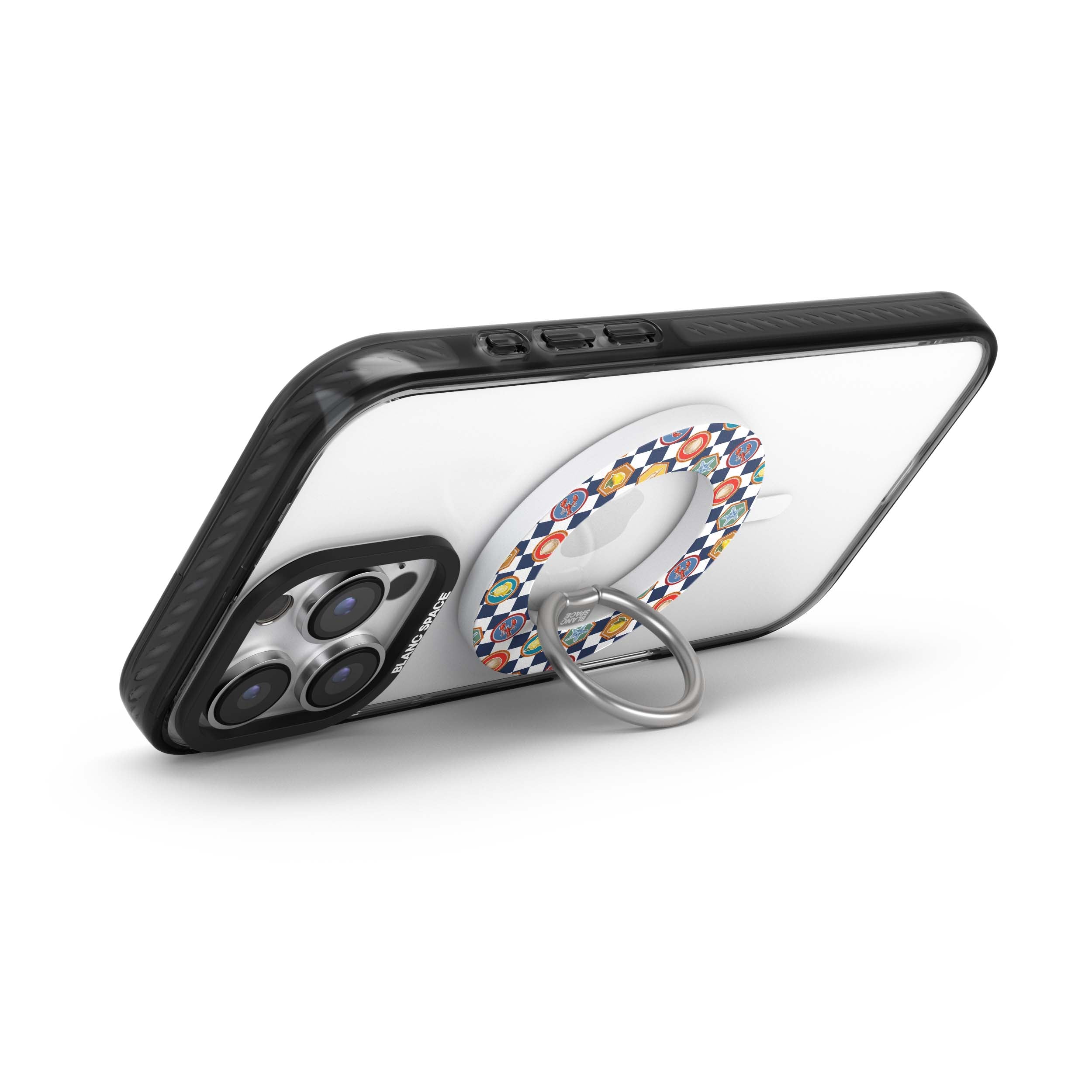 Coastal Italian Check Pattern Magsafe Grip Magsafe Grip White