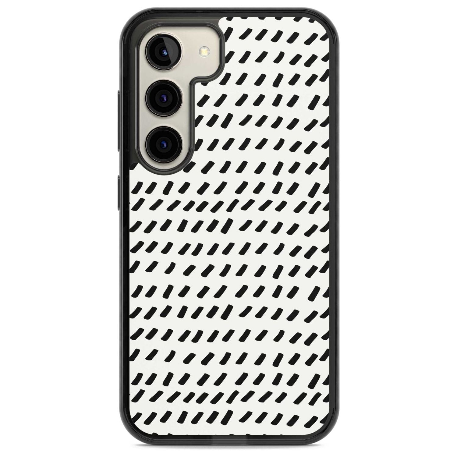 Hand Drawn Lines Pattern Phone Case Samsung S22 / Black Impact Case,Samsung S23 / Black Impact Case Blanc Space