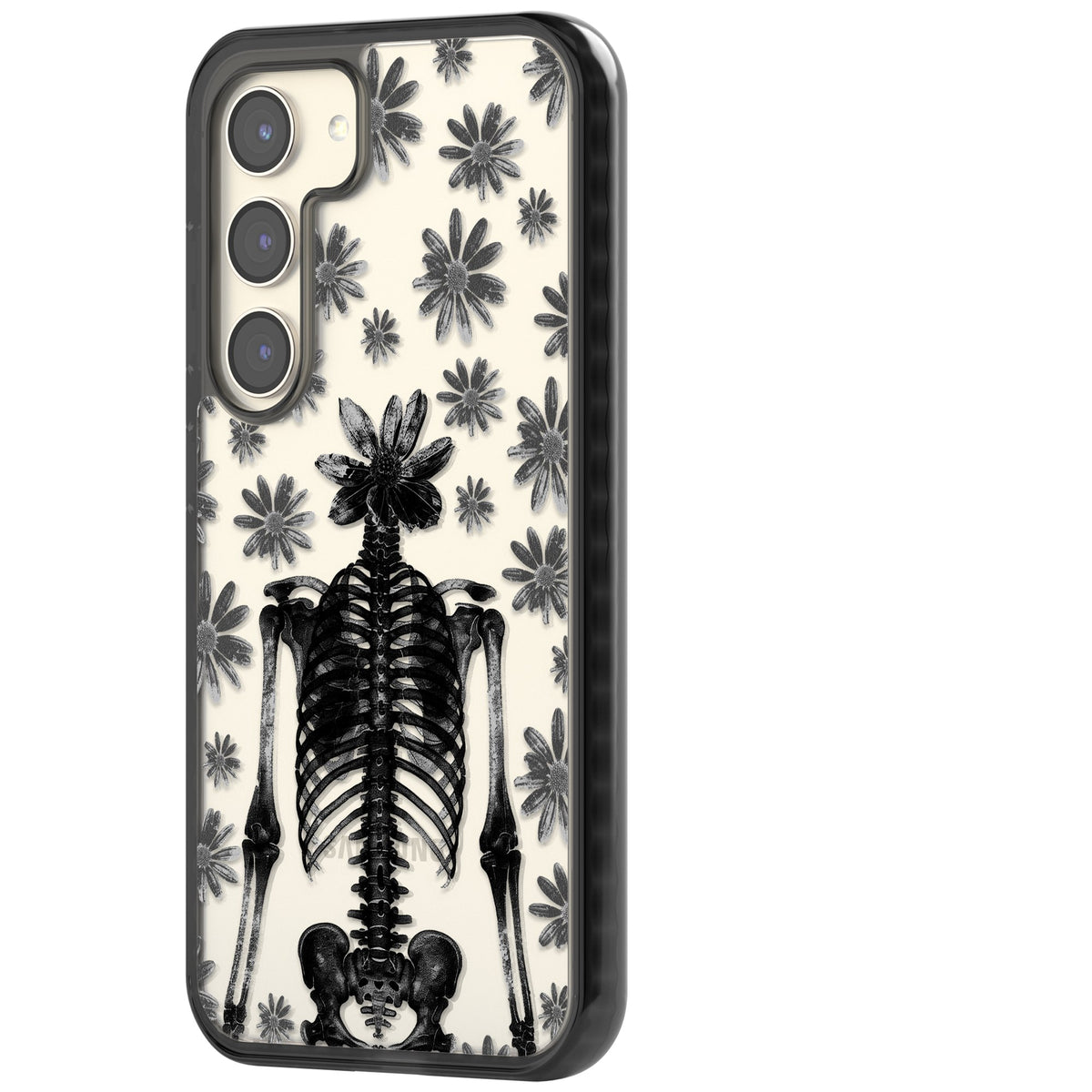 Skeleton Flower Samsung S22 / Samsung S22 Plus / Samsung S23 / Samsung S23 Plus / Samsung S24 / Samsung S24 Plus Impact Black Phone Case side