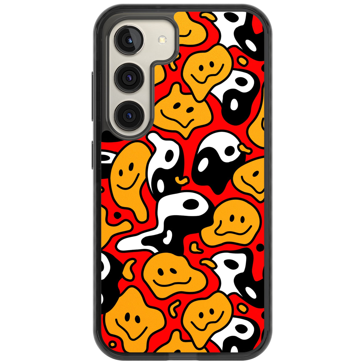 Yin Yang Acid Face Samsung S22 / Samsung S22 Plus / Samsung S23 / Samsung S23 Plus / Samsung S24 / Samsung S24 Plus Impact Black Phone Case front