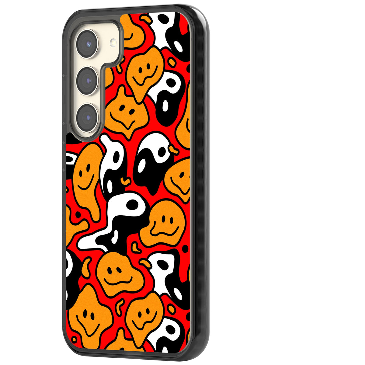 Yin Yang Acid Face Samsung S22 / Samsung S22 Plus / Samsung S23 / Samsung S23 Plus / Samsung S24 / Samsung S24 Plus Impact Black Phone Case side