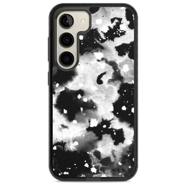 Black & White Acid Wash Tie-Dye Pattern Phone Case Samsung S22 / Black Impact Case,Samsung S23 / Black Impact Case Blanc Space