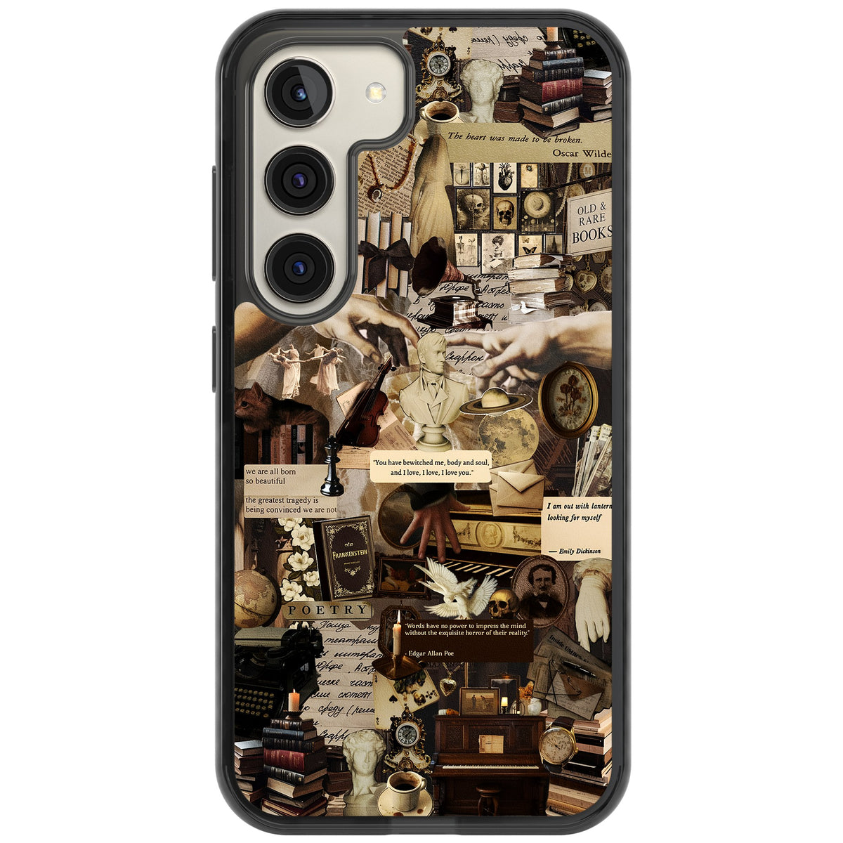 Antique Collage Samsung S22 / Samsung S22 Plus / Samsung S23 / Samsung S23 Plus / Samsung S24 / Samsung S24 Plus Impact Black Phone Case front