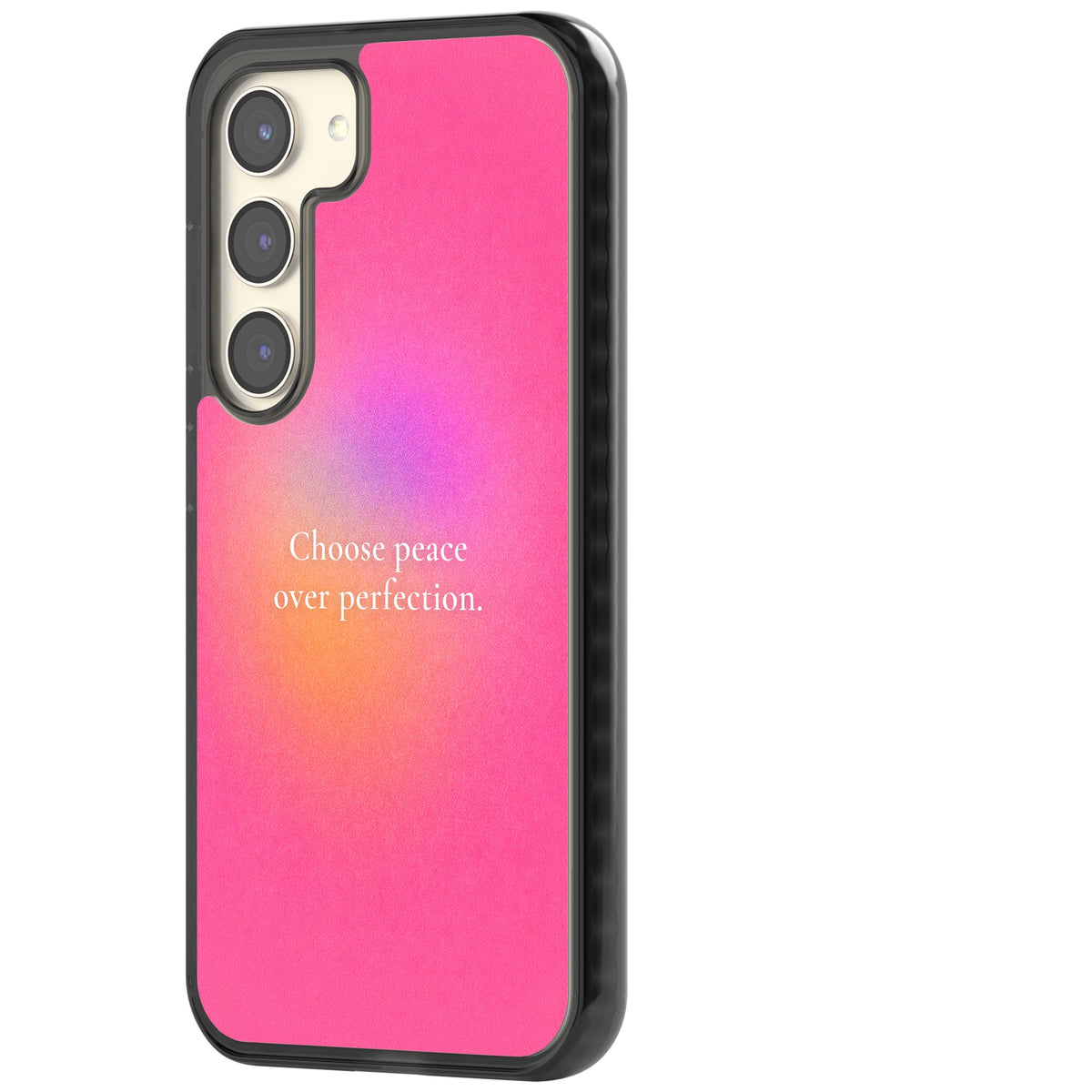 Peace Over Perfection Samsung S22 / Samsung S22 Plus / Samsung S23 / Samsung S23 Plus / Samsung S24 / Samsung S24 Plus Impact Black Phone Case side