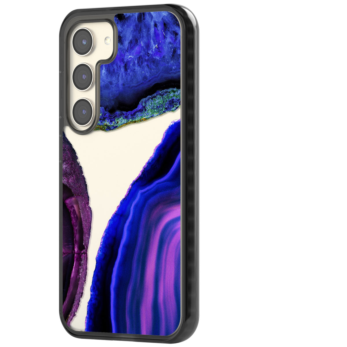 Violet Agate Slice Samsung S22 / Samsung S22 Plus / Samsung S23 / Samsung S23 Plus / Samsung S24 / Samsung S24 Plus Impact Black Phone Case side