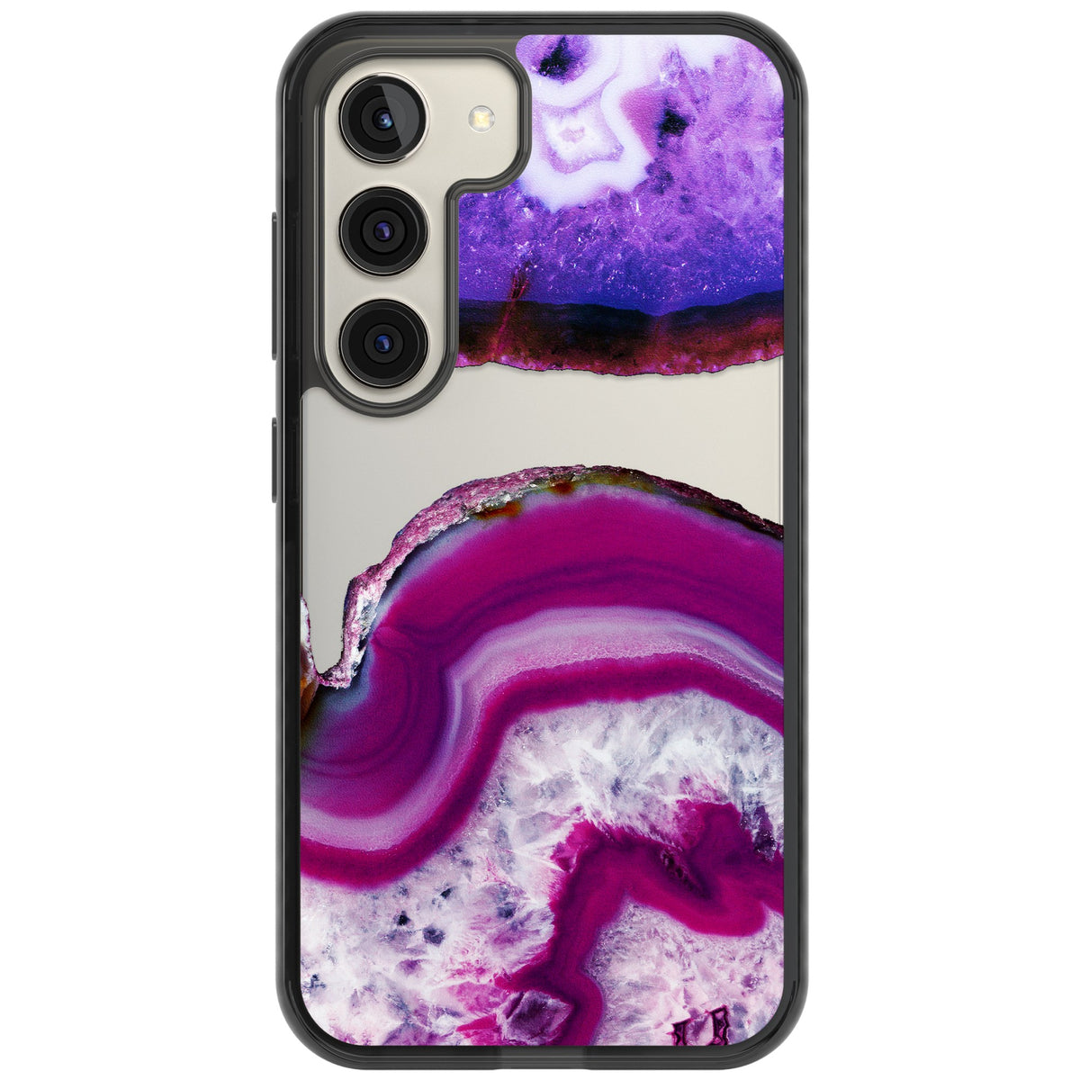 Amethyst Crystal Slice Samsung S22 / Samsung S22 Plus / Samsung S23 / Samsung S23 Plus / Samsung S24 / Samsung S24 Plus Impact Black Phone Case front