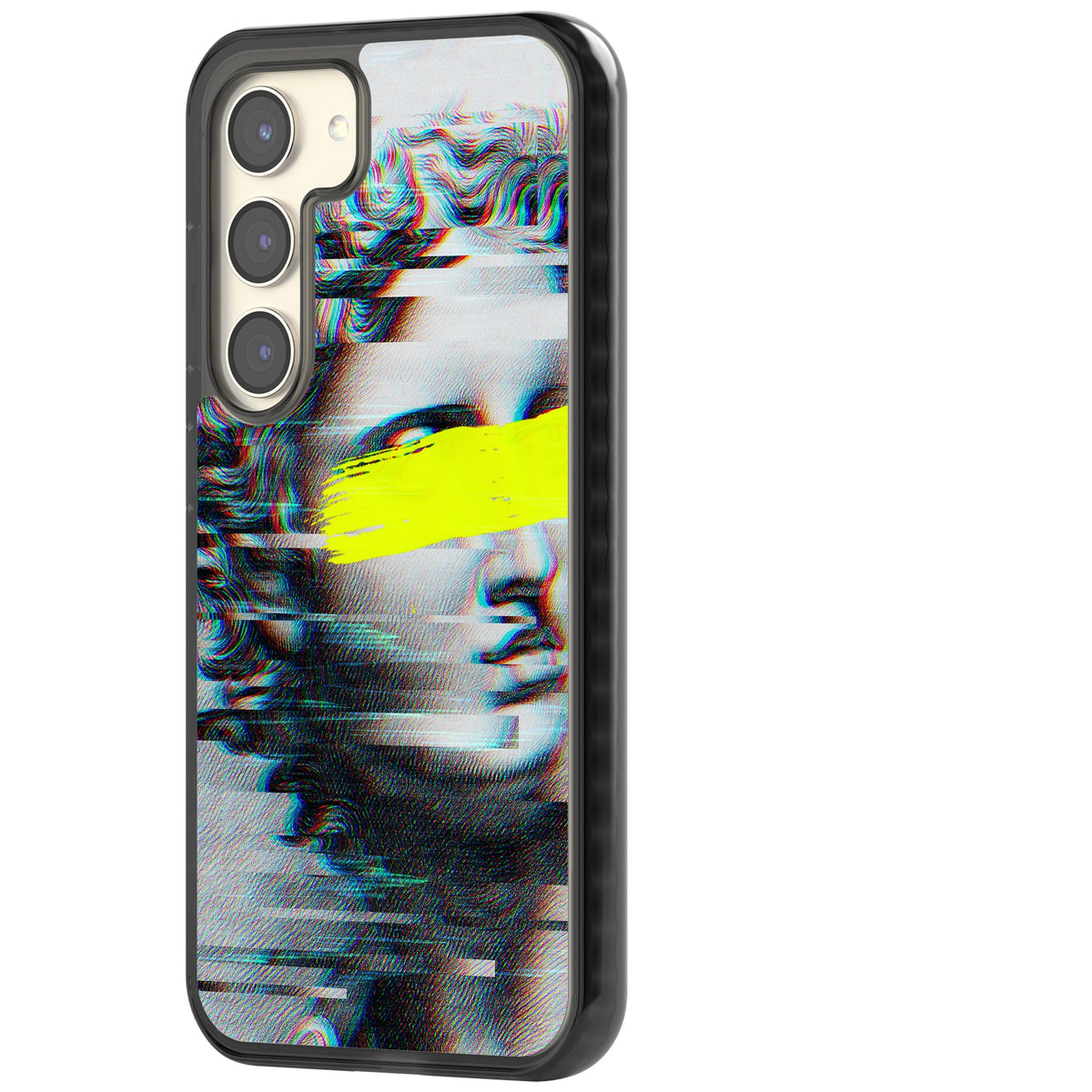 Glitched Fragment Samsung S22 / Samsung S22 Plus / Samsung S23 / Samsung S23 Plus / Samsung S24 / Samsung S24 Plus Impact Black Phone Case side