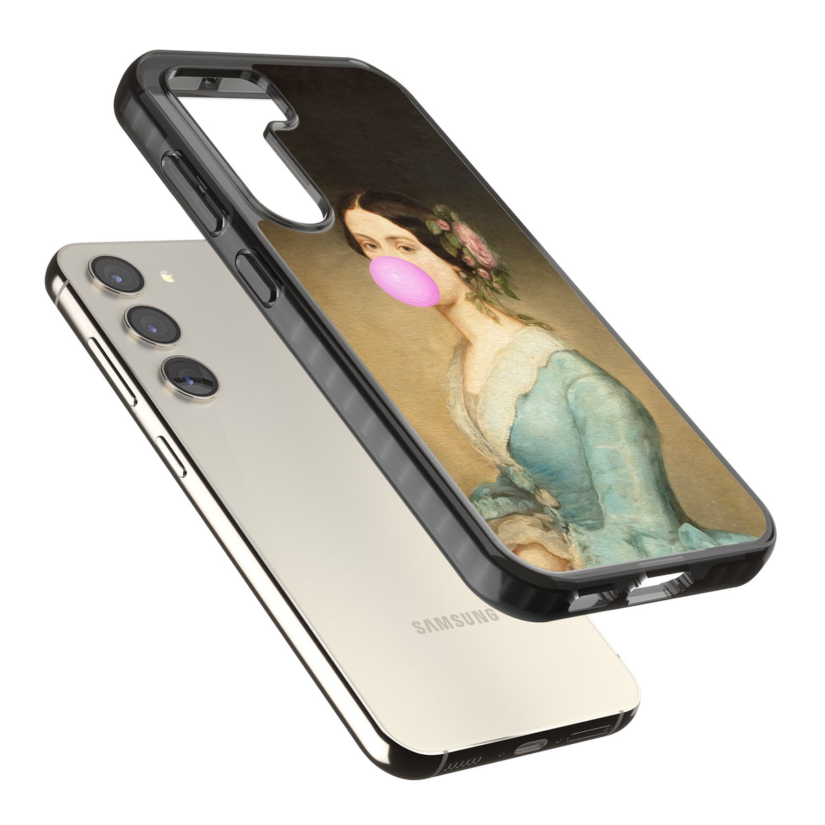 Duchess Bubble Samsung S22 / Samsung S22 Plus / Samsung S23 / Samsung S23 Plus / Samsung S24 / Samsung S24 Plus Impact Black Phone Case angled