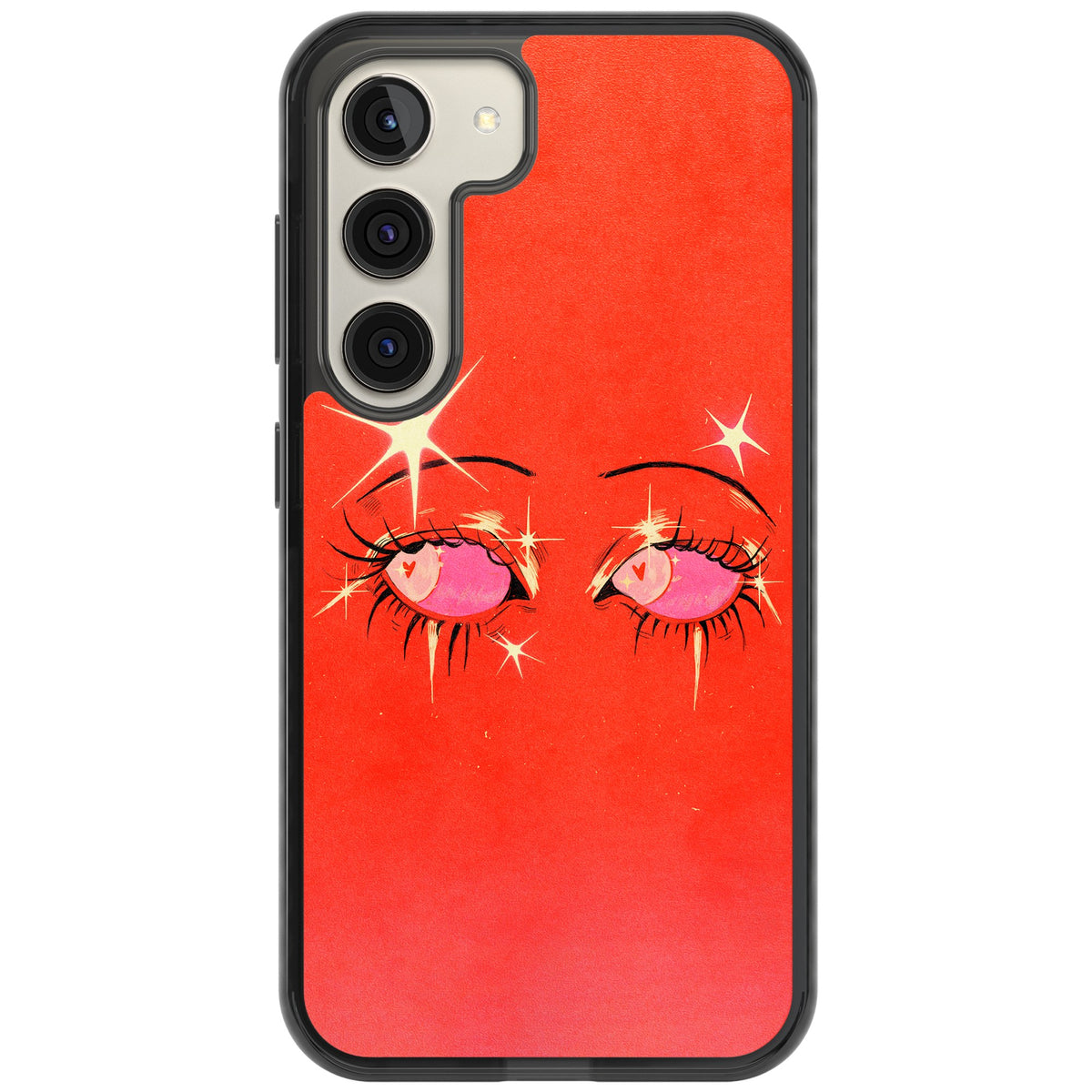Pink Ethereal Eyes Samsung S22 / Samsung S22 Plus / Samsung S23 / Samsung S23 Plus / Samsung S24 / Samsung S24 Plus Impact Black Phone Case front