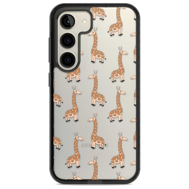 Cute Giraffe Pattern Clear Phone Case Samsung S22 / Black Impact Case,Samsung S23 / Black Impact Case Blanc Space