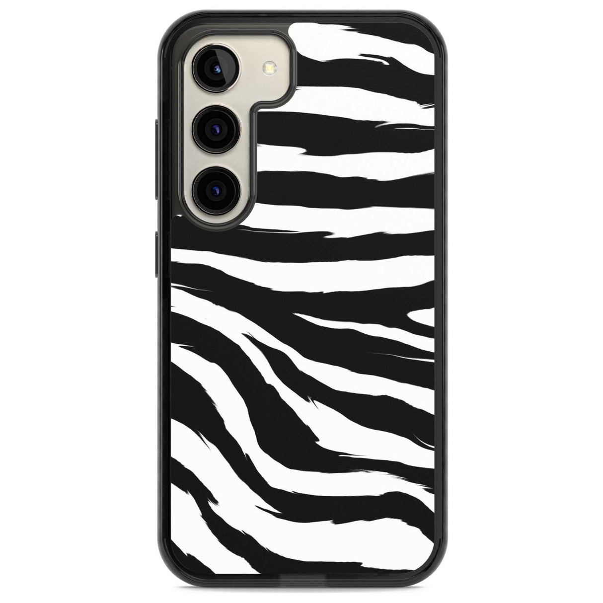 Black Zebra Print Phone Case Samsung S22 / Black Impact Case,Samsung S23 / Black Impact Case Blanc Space