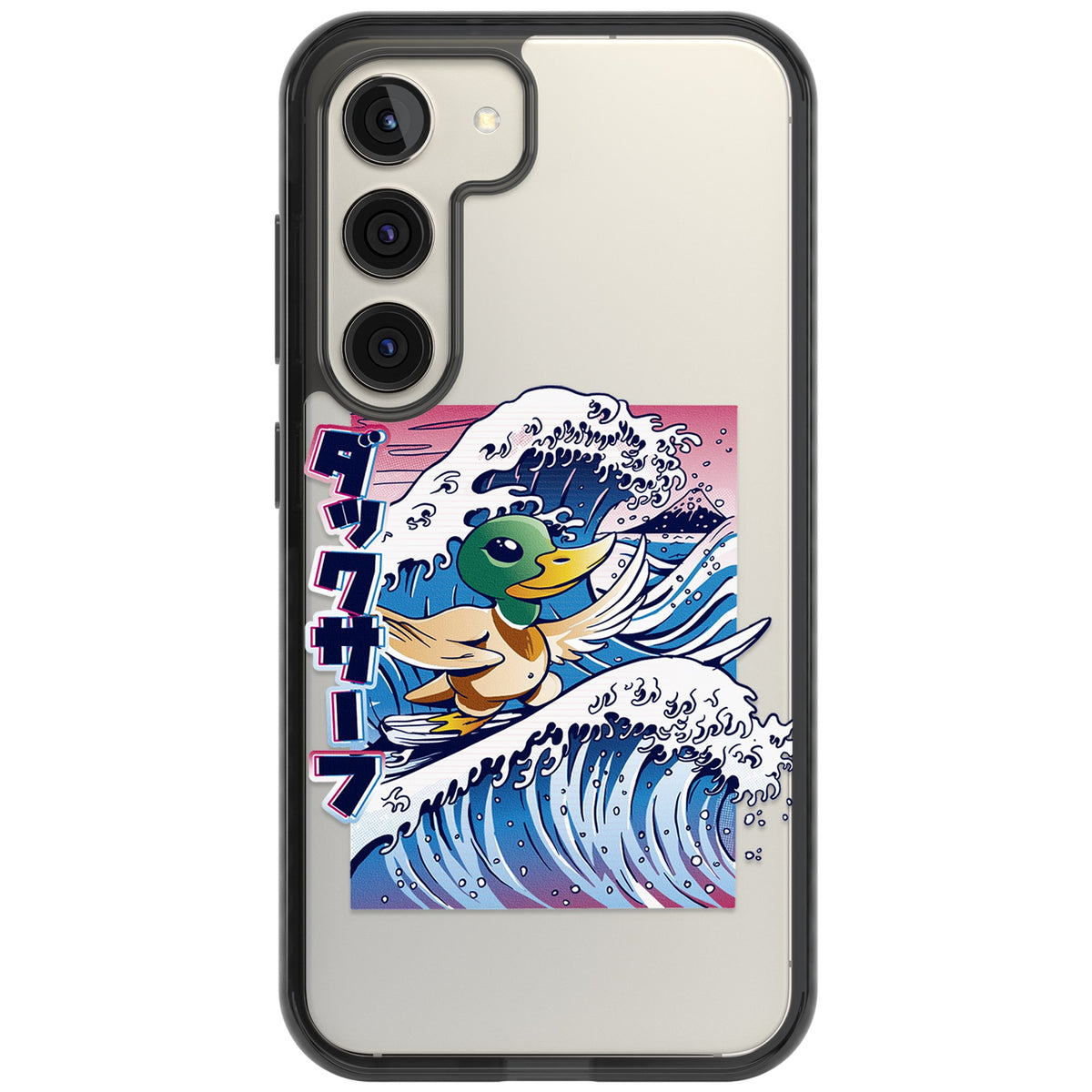 Duck Surf Samsung S22 / Samsung S22 Plus / Samsung S23 / Samsung S23 Plus / Samsung S24 / Samsung S24 Plus Impact Black Phone Case front