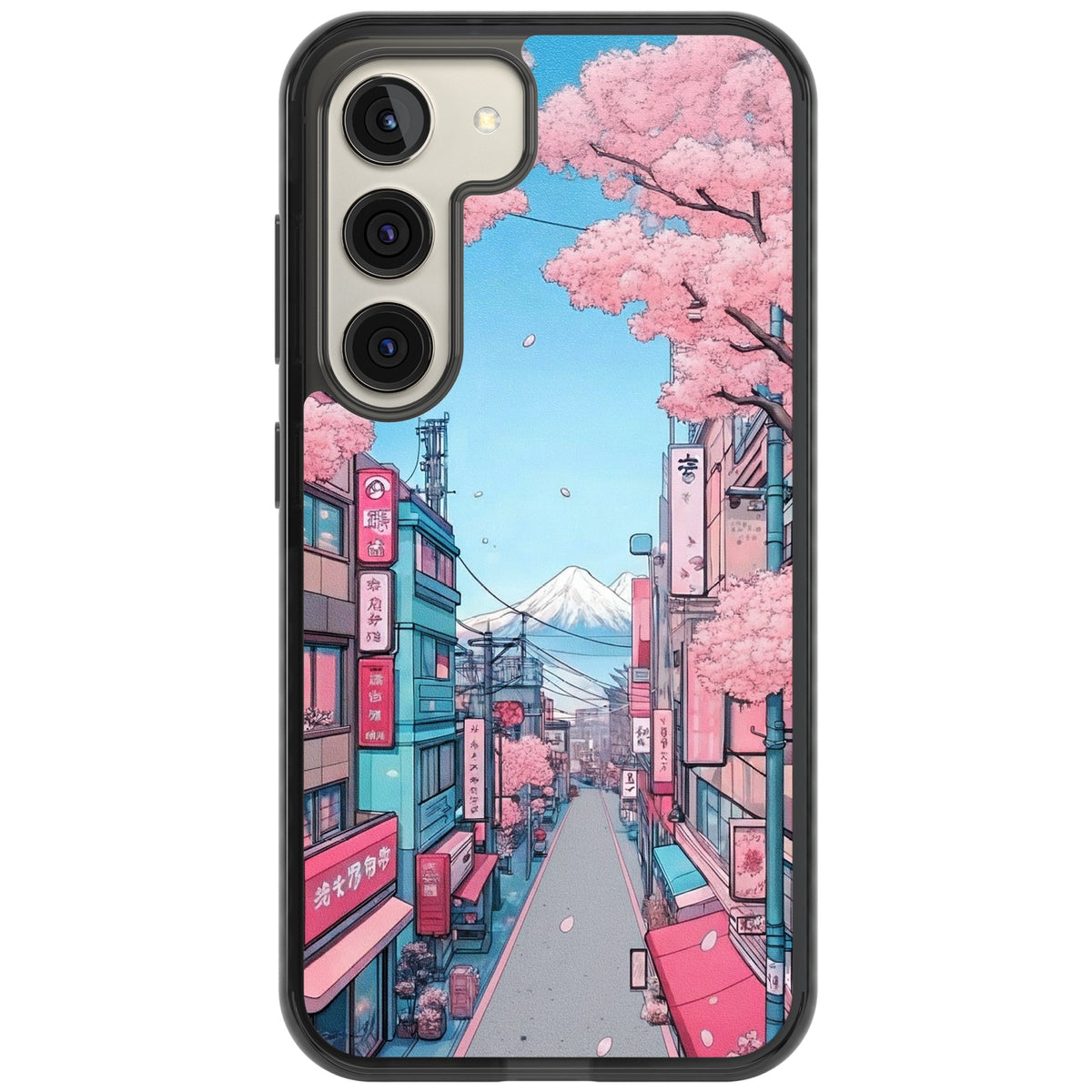Sakura Lane Samsung S22 / Samsung S22 Plus / Samsung S23 / Samsung S23 Plus / Samsung S24 / Samsung S24 Plus Impact Black Phone Case front
