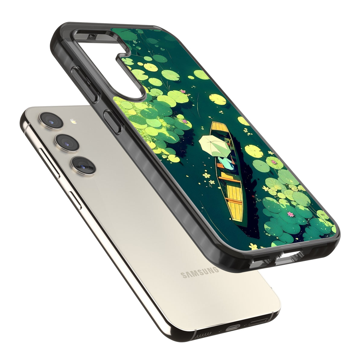 Jade Waters Samsung S22 / Samsung S22 Plus / Samsung S23 / Samsung S23 Plus / Samsung S24 / Samsung S24 Plus Impact Black Phone Case angled