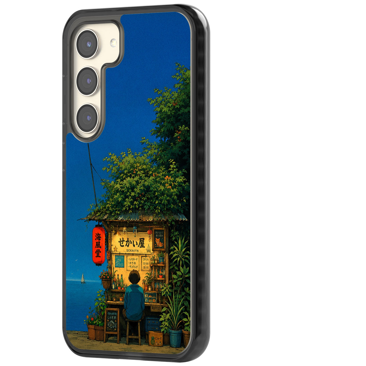 The Shirahama Kiosk Samsung S22 / Samsung S22 Plus / Samsung S23 / Samsung S23 Plus / Samsung S24 / Samsung S24 Plus Impact Black Phone Case side