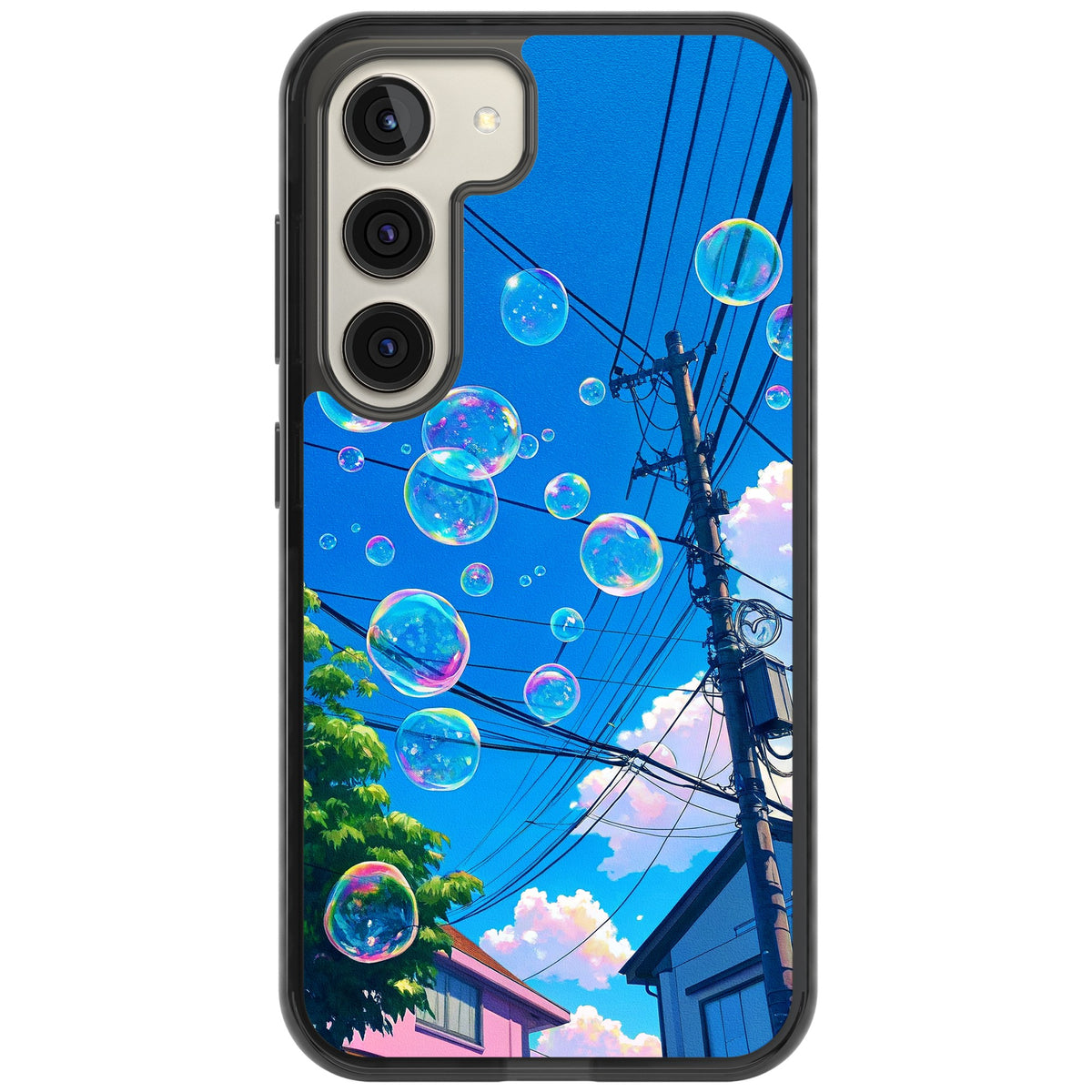 Suburban Bubbles Samsung S22 / Samsung S22 Plus / Samsung S23 / Samsung S23 Plus / Samsung S24 / Samsung S24 Plus Impact Black Phone Case front