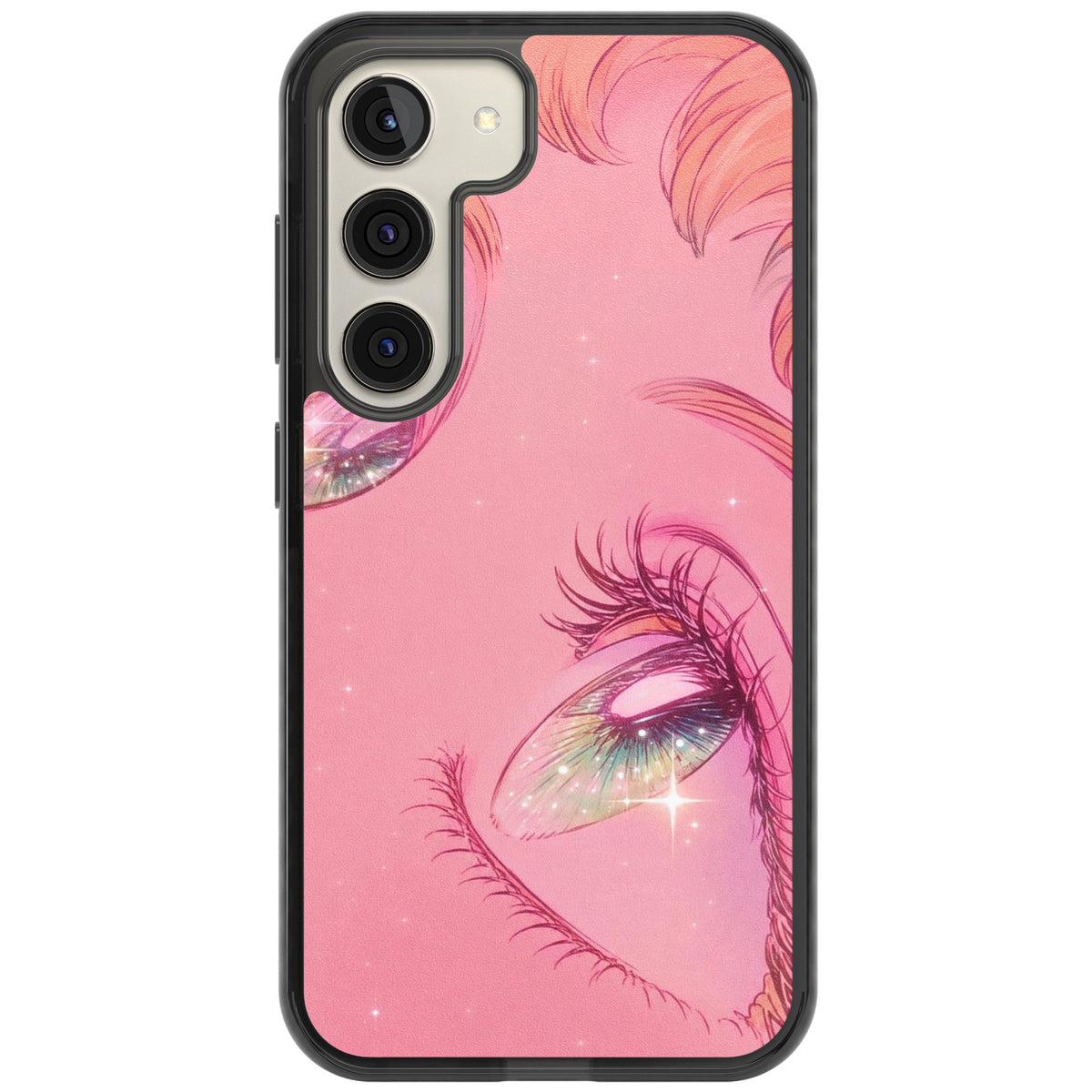 Pink Ethereal Gaze Samsung S22 / Samsung S22 Plus / Samsung S23 / Samsung S23 Plus / Samsung S24 / Samsung S24 Plus Impact Black Phone Case front