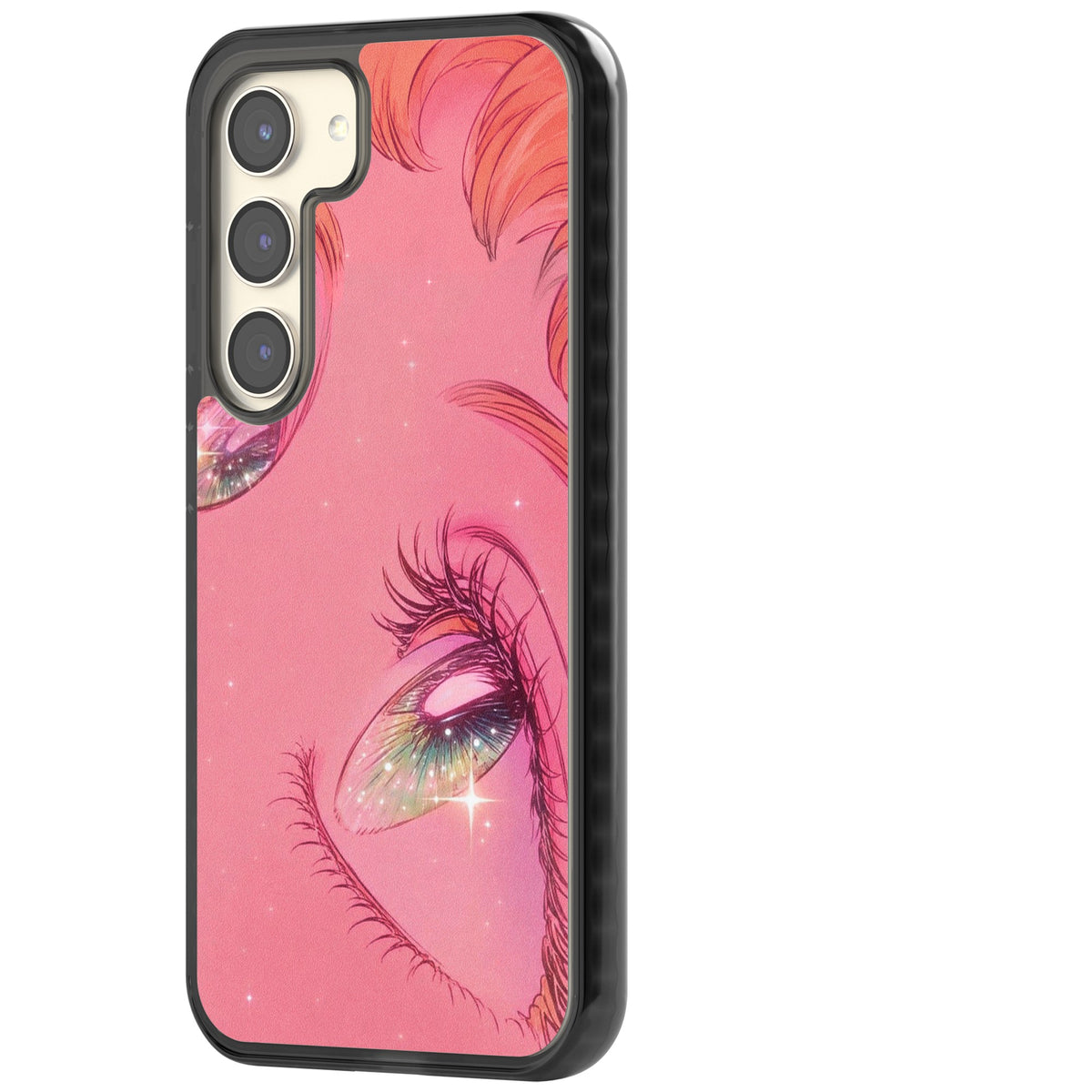 Pink Ethereal Gaze Samsung S22 / Samsung S22 Plus / Samsung S23 / Samsung S23 Plus / Samsung S24 / Samsung S24 Plus Impact Black Phone Case side