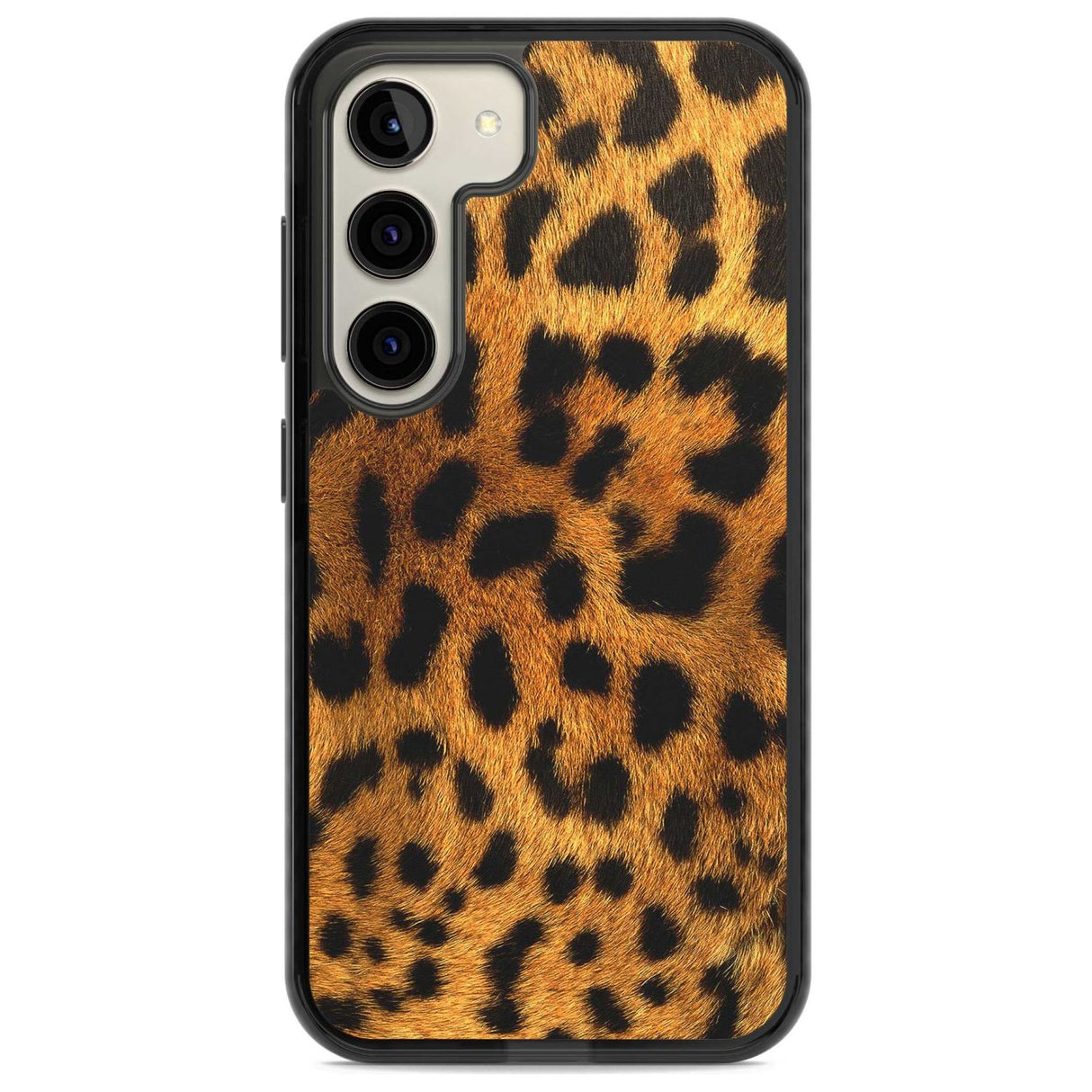 Leopard Print Phone Case Samsung S22 / Black Impact Case,Samsung S23 / Black Impact Case Blanc Space