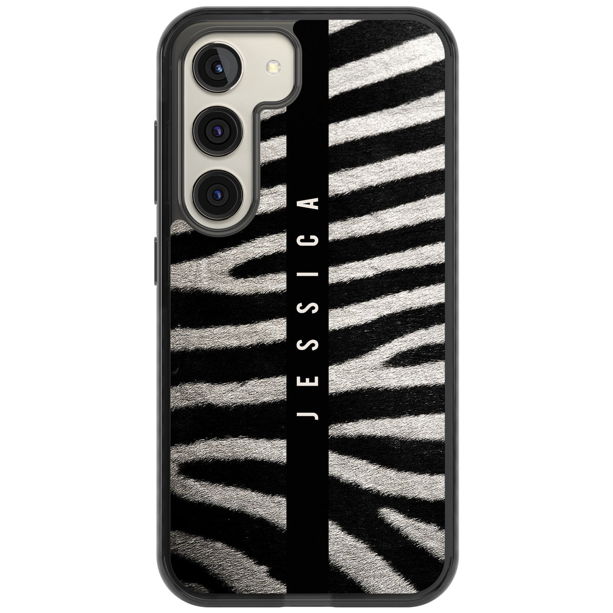 Zebra Print Samsung S22 / Samsung S22 Plus / Samsung S23 / Samsung S23 Plus / Samsung S24 / Samsung S24 Plus Impact Black Phone Case front