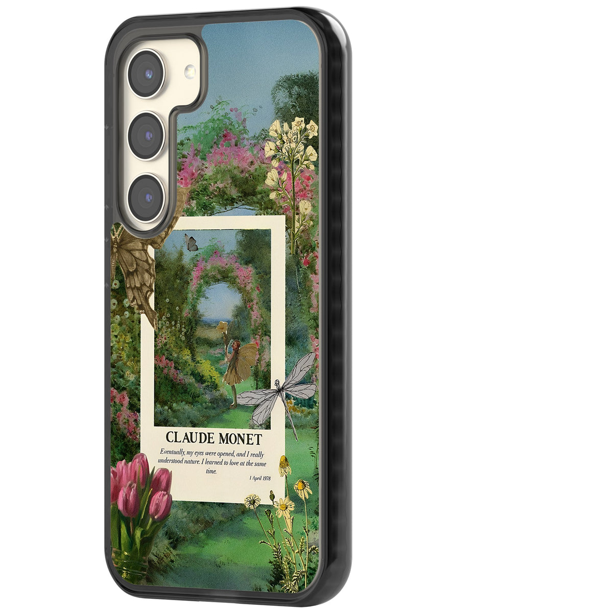Monet Fairy Garden Samsung S22 / Samsung S22 Plus / Samsung S23 / Samsung S23 Plus / Samsung S24 / Samsung S24 Plus Impact Black Phone Case side
