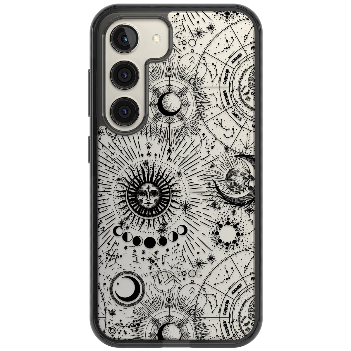 Suns & Zodiac Solar Chart Samsung S22 / Samsung S22 Plus / Samsung S23 / Samsung S23 Plus / Samsung S24 / Samsung S24 Plus Impact Black Phone Case front