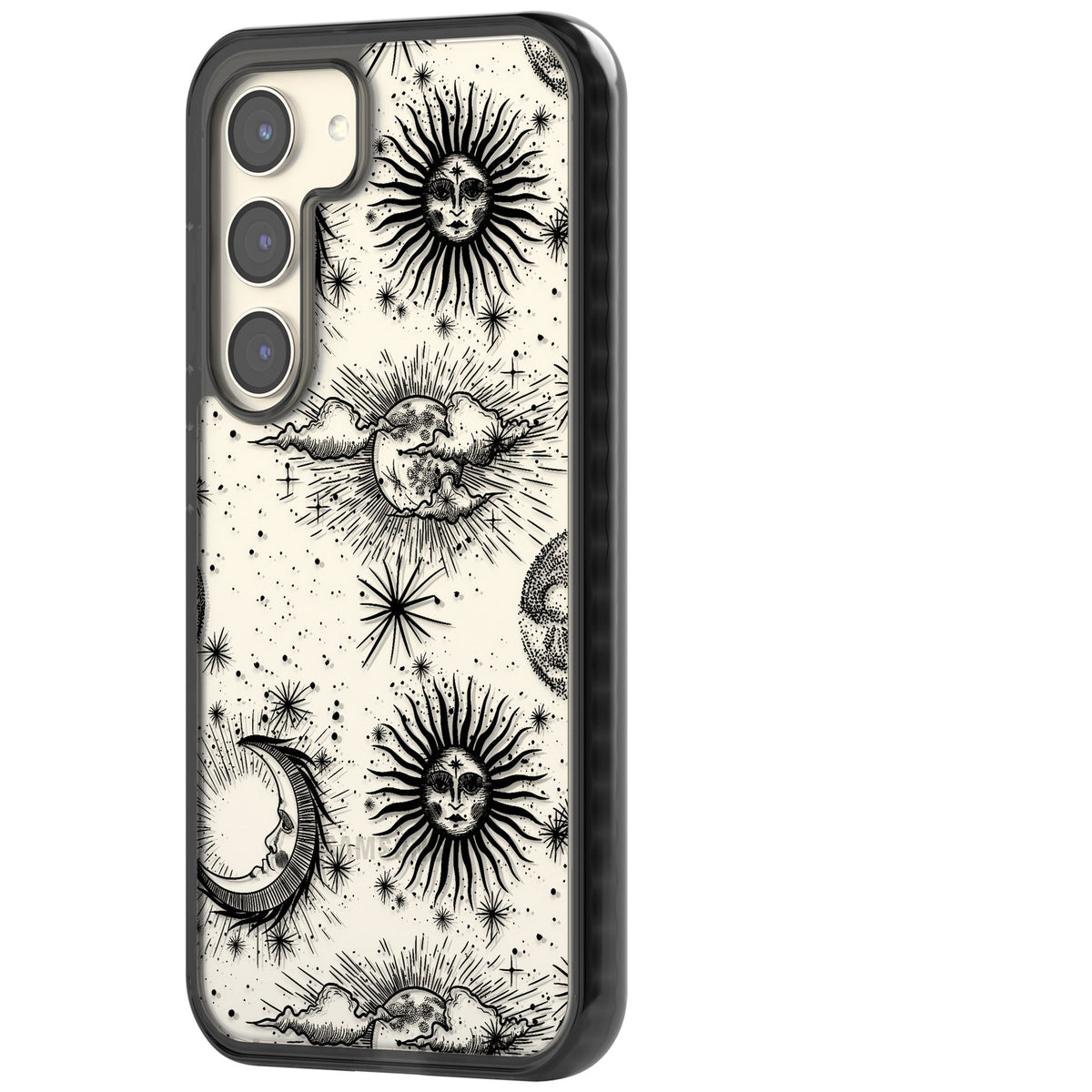 Suns, Moons & Clouds Samsung S22 / Samsung S22 Plus / Samsung S23 / Samsung S23 Plus / Samsung S24 / Samsung S24 Plus Impact Black Phone Case side