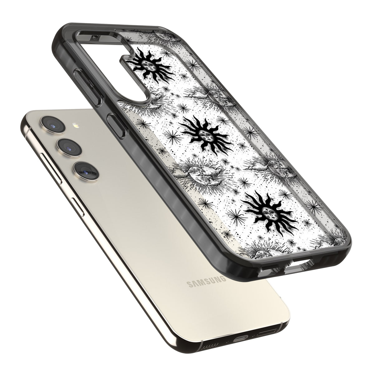 MERGE Samsung S22 / Samsung S22 Plus / Samsung S23 / Samsung S23 Plus / Samsung S24 / Samsung S24 Plus Impact Black Phone Case angled
